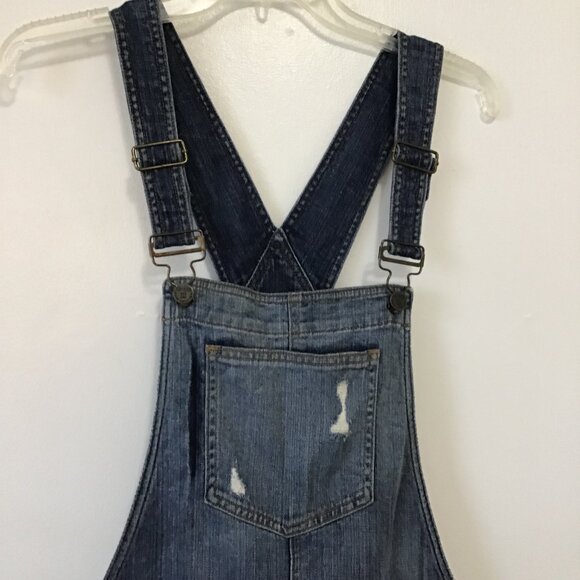 Vintage 90s Guess Destressed Denim Overalls Size 26 - Picture 2 of 12